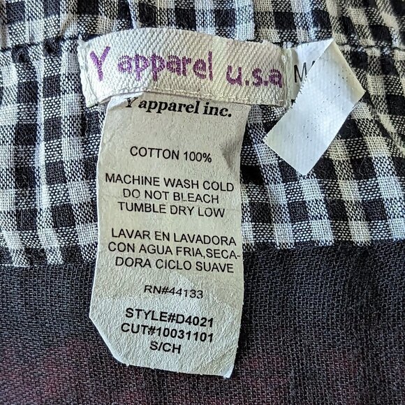 Y Apparel USA Small black white red gingham sundress with bow tie sash - Picture 5 of 7